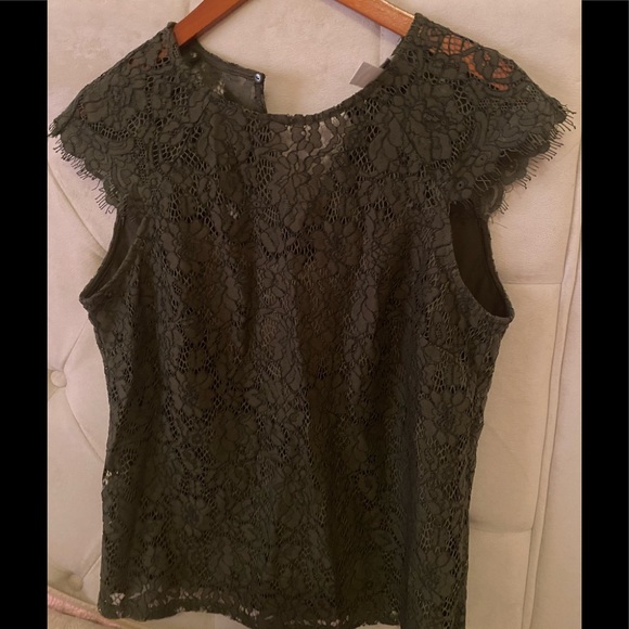 Gorgeous lace army green cap sleeve/eyelash fringe - Picture 1 of 4